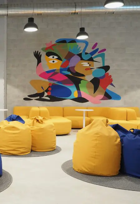 Sala de estar residencia universitaria San Mamés