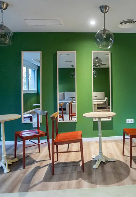 Detalle sala de estar residencia Bilbao centro