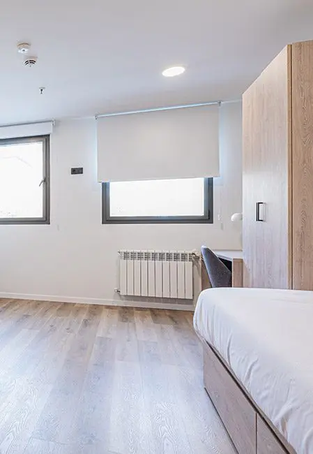 Habitación doble residencia universitaria en Santander